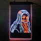 Anime Mädchen mit Bambus im Mund LED-Neonschild Gaming Wohnzimmer
