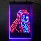 Anime Mädchen mit Bambus im Mund LED-Neonschild Gaming Wohnzimmer