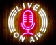 LIVE ON AIR LED-Neonschild für Studio Podcast