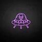 UFO mit Alien LED-Neonschild Gaming Bar