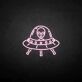 UFO mit Alien LED-Neonschild Gaming Bar