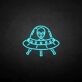 UFO mit Alien LED-Neonschild Gaming Bar