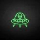 UFO mit Alien LED-Neonschild Gaming Bar