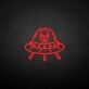 UFO mit Alien LED-Neonschild Gaming Bar