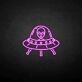 UFO mit Alien LED-Neonschild Gaming Bar