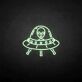 UFO mit Alien LED-Neonschild Gaming Bar