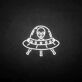 UFO mit Alien LED-Neonschild Gaming Bar