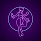 Mewtu als LED-Neonschild