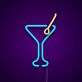 Cocktailglas mit Olive LED-Neonschild Bar Club