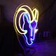 Steinbockkopf LED-Neonschild Wohnzimmer Bar