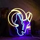 Steinbockkopf LED-Neonschild Wohnzimmer Bar