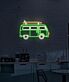 Campingbus mit Surfbrett LED-Neonschild Wohnzimmer Bar