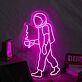 Astronaut mit Kaffeetasse LED-Neonschild Wohnzimmer Bar