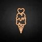Eiswaffel mit Herz LED-Neonschild für Café Eisdiele