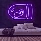 Cartoon Projektil mit Arm LED-Neonschild Gamingzimmer