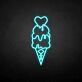 Eiswaffel mit Herz LED-Neonschild für Café Eisdiele