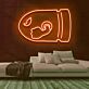 Cartoon Projektil mit Arm LED-Neonschild Gamingzimmer