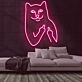 Katze mit Handgeste LED-Neonschild für Bar Club