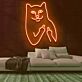 Katze mit Handgeste LED-Neonschild für Bar Club