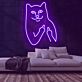 Katze mit Handgeste LED-Neonschild für Bar Club