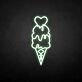 Eiswaffel mit Herz LED-Neonschild für Café Eisdiele