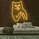Katze mit Handgeste LED-Neonschild für Bar Club