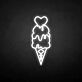 Eiswaffel mit Herz LED-Neonschild für Café Eisdiele