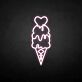 Eiswaffel mit Herz LED-Neonschild für Café Eisdiele