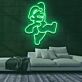springender Videospielcharakter mit Mütze LED-Neonschild Gamingzimmer