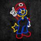 Videospielfigur mit Stern LED-Neonschild Gaming Kinderzimmer
