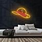 Strohhut mit rotem Band LED-Neonschild Wohnzimmer Bar