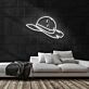 Strohhut mit rotem Band LED-Neonschild Wohnzimmer Bar
