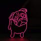 Mops Illustration LED-Neonschild Wohnzimmer
