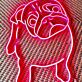 Mops Illustration LED-Neonschild Wohnzimmer