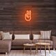 Hand mit Peace Zeichen LED-Neonschild Wohnzimmer Schlafzimmer