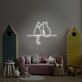 zwei Katzen auf einem Ast LED-Neonschild Wohnzimmer Kinderzimmer