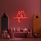 zwei Katzen auf einem Ast LED-Neonschild Wohnzimmer Kinderzimmer