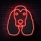 Hundekopf mit langen Ohren LED-Neonschild Wohnzimmer Haustierladen