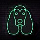 Hundekopf mit langen Ohren LED-Neonschild Wohnzimmer Haustierladen