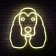 Hundekopf mit langen Ohren LED-Neonschild Wohnzimmer Haustierladen