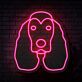 Hundekopf mit langen Ohren LED-Neonschild Wohnzimmer Haustierladen