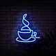 Kaffeetasse mit Dampf LED-Neonschild für Café Küche
