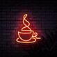 Kaffeetasse mit Dampf LED-Neonschild für Café Küche