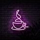 Kaffeetasse mit Dampf LED-Neonschild für Café Küche