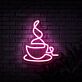 Kaffeetasse mit Dampf LED-Neonschild für Café Küche
