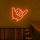 Shaka Handzeichen LED-Neonschild Bar Club