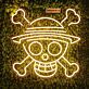 Totenkopf mit Strohhut LED-Neonschild für Schlafzimmer und Gamingzimmer
