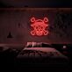 Totenkopf mit Strohhut LED-Neonschild für Schlafzimmer und Gamingzimmer