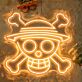 Totenkopf mit Strohhut LED-Neonschild für Schlafzimmer und Gamingzimmer