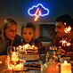 Gewitterwolke mit Blitz LED-Neonschild Wohnzimmer Bar